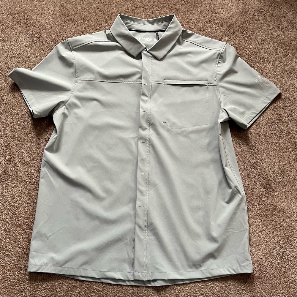 NWT Sunice Metro Cochecho County Club Duncan Woven Short Sleeve Snap Front Shirt
